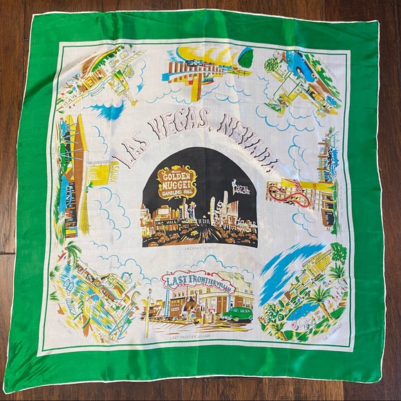 Vintage 50ās Souvenir Las Vegas Scarf Neckerchief